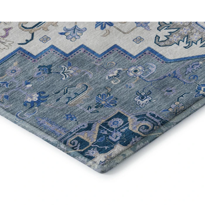 Addison Mayfield Blue AMF1036 - 8ft. Round Rug