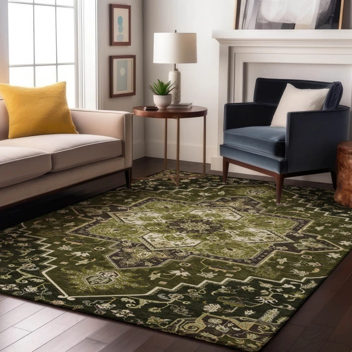 Addison Mayfield Green AMF1036 - 8ft. Round Rug