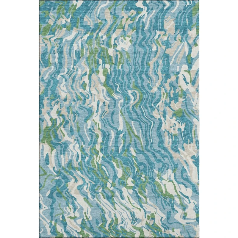 Addison Mayfield Teal AMF1038 - 8ft. Round Rug