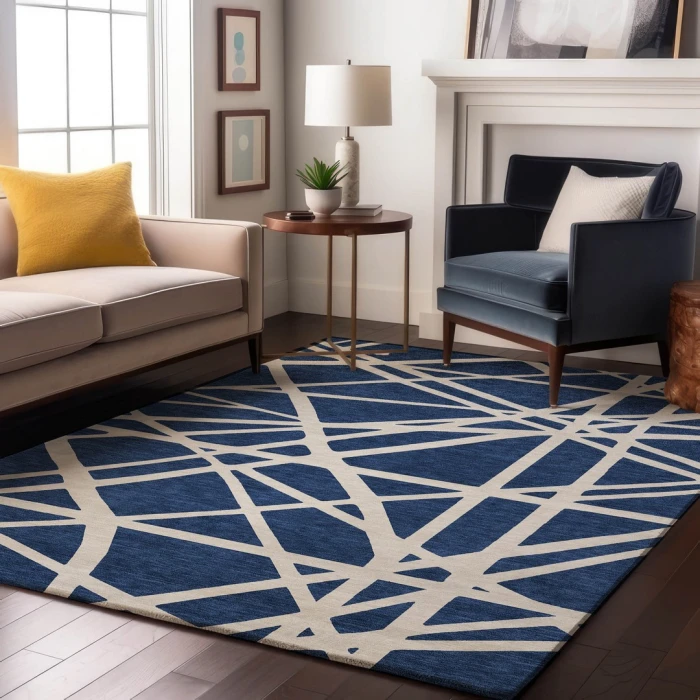 Addison Mayfield Blue AMF1040 - 8ft. Round Rug