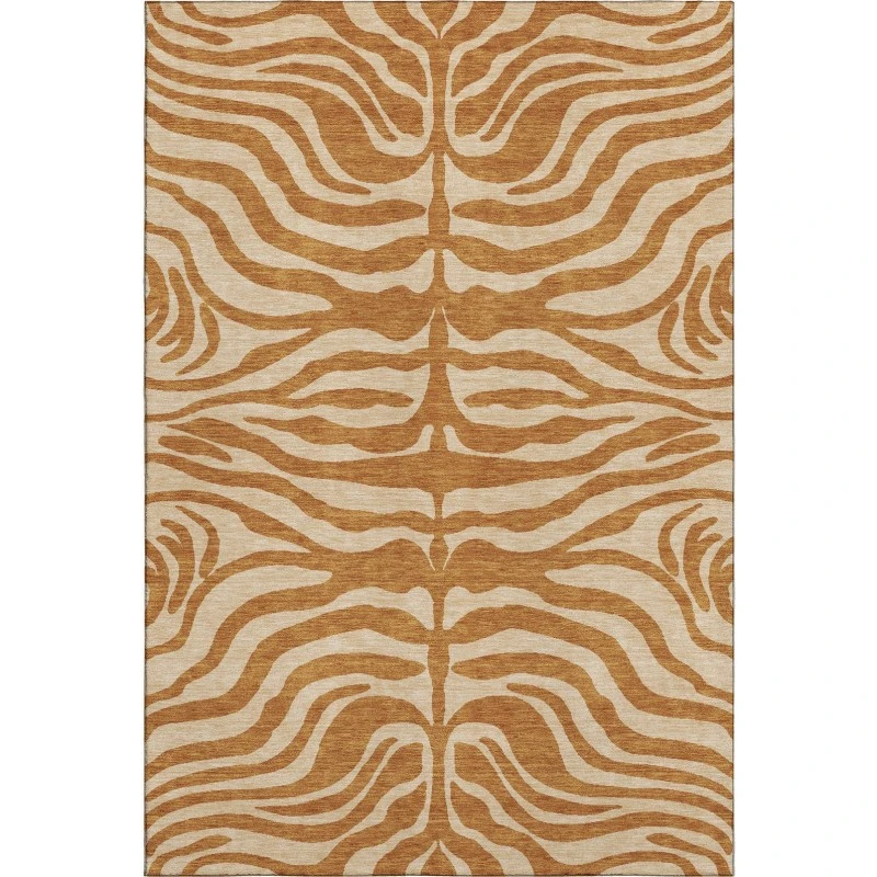 Addison Mayfield Orange AMF1042 - 8ft. Round Rug