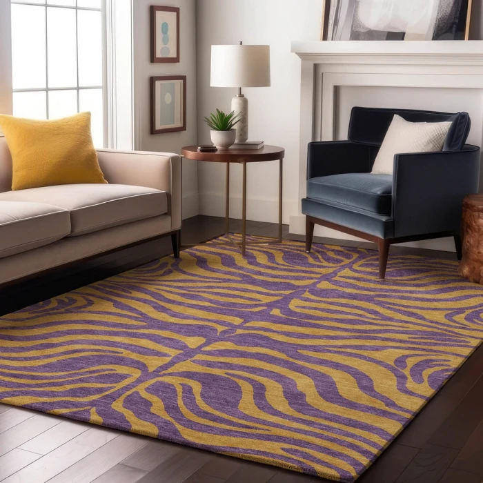 Addison Mayfield Purple AMF1043 - 8ft. Round Rug