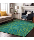 Addison Mayfield Teal AMF1043 - 8ft. Round Rug