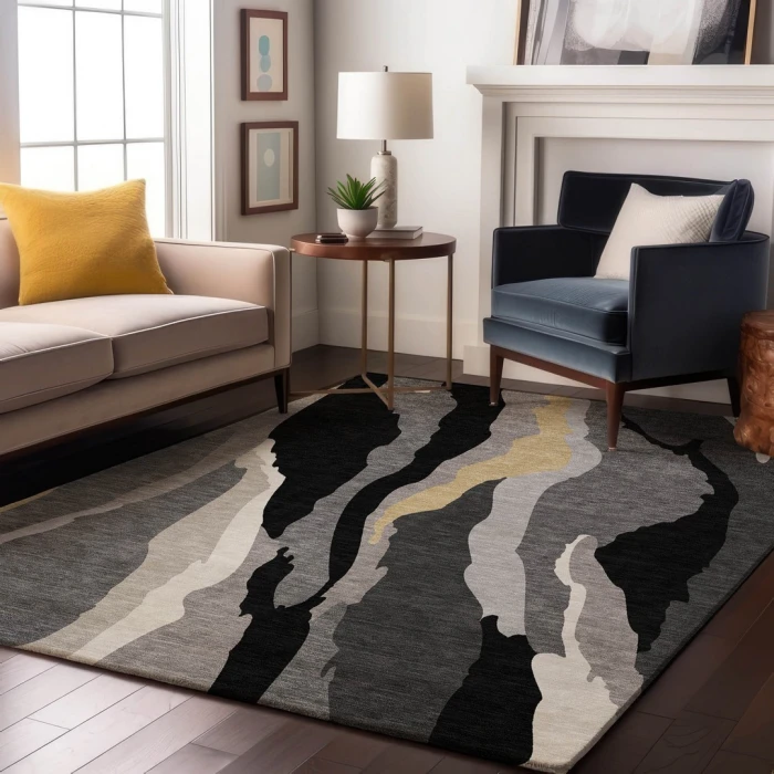 Addison Mayfield Black AMF1047 - 8ft. Round Rug
