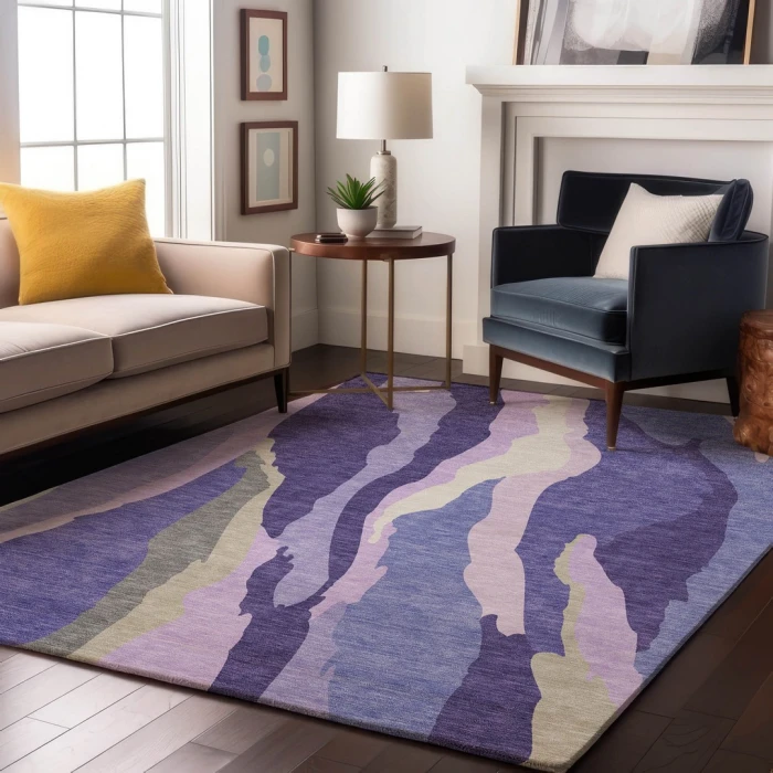 Addison Mayfield Purple AMF1047 - 8ft. Round Rug