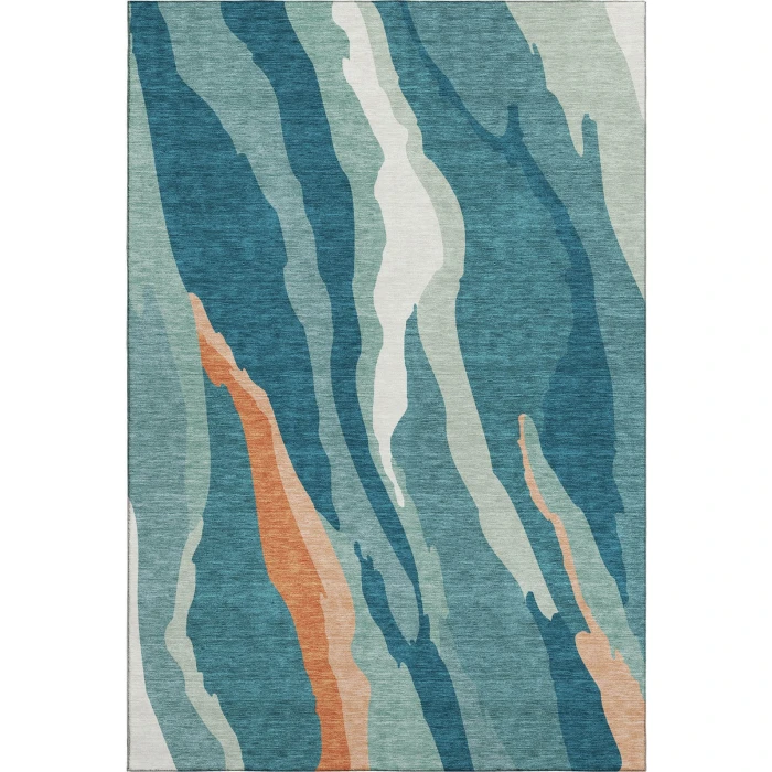 Addison Mayfield Teal AMF1047 - 8ft. Round Rug