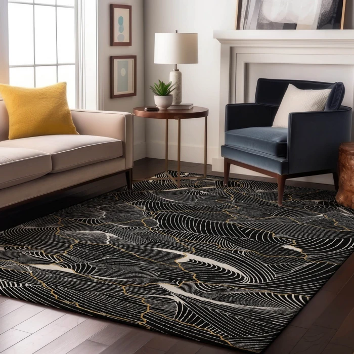 Addison Mayfield Black AMF1048 8ft. x 10ft. Rect. Rug