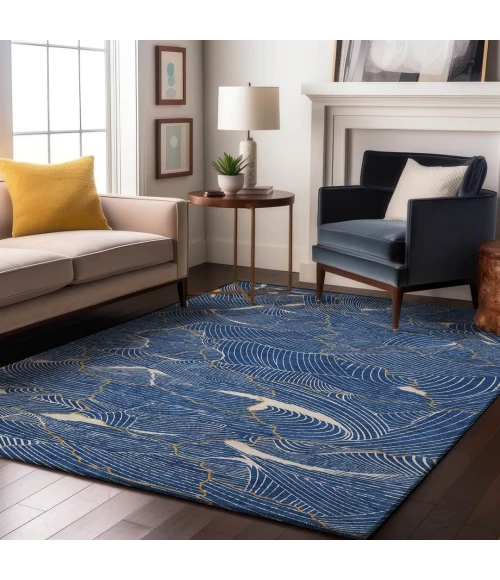Addison Mayfield Blue AMF1048 - 8ft. Round Rug