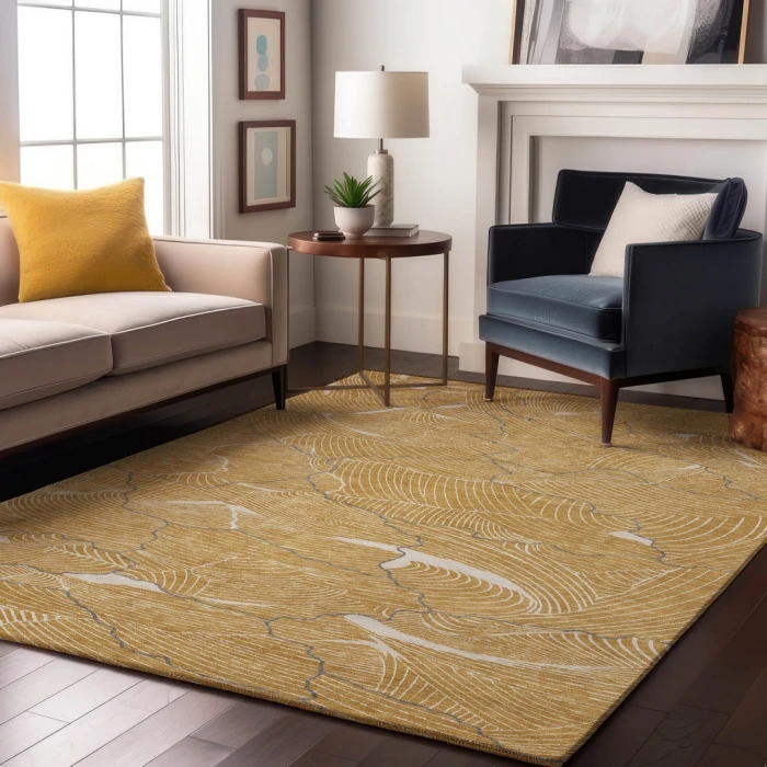 Addison Mayfield Gold AMF1048 - 8ft. Round Rug