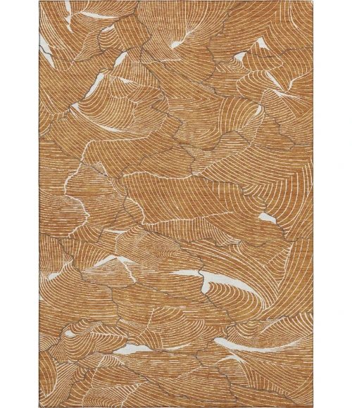 Addison Mayfield Orange AMF1048 - 8ft. Round Rug