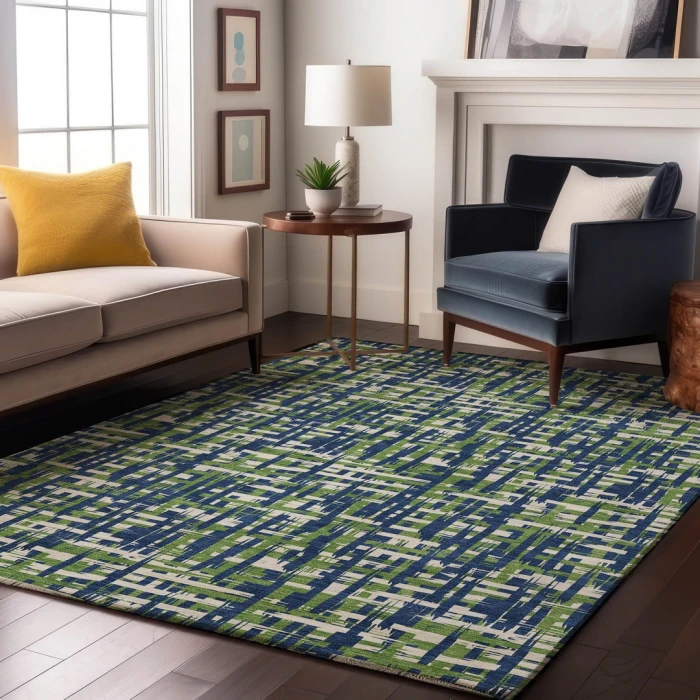 Addison Mayfield Blue AMF1060 - 8ft. Round Rug