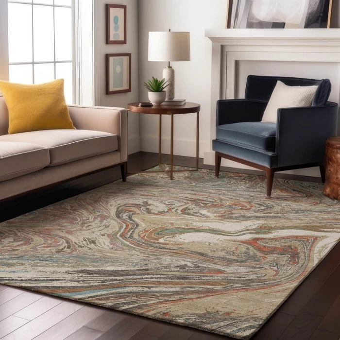 Addison Mayfield Brown AMF1061 - 8ft. Round Rug
