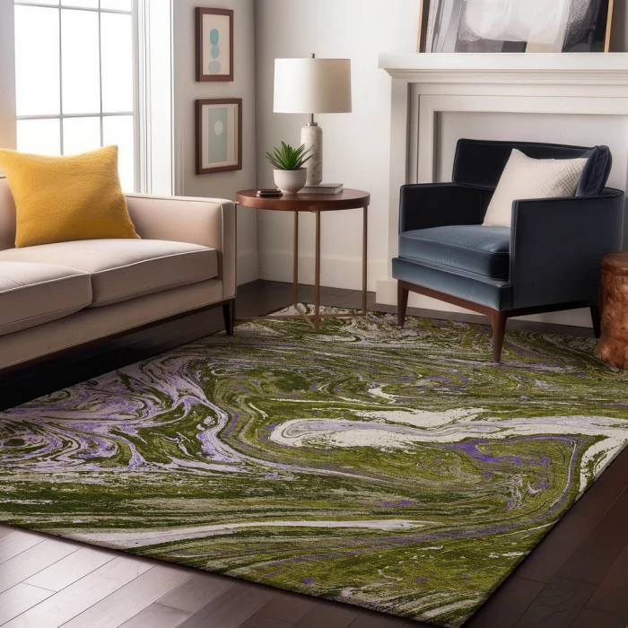 Addison Mayfield Green AMF1061 - 8ft. Round Rug