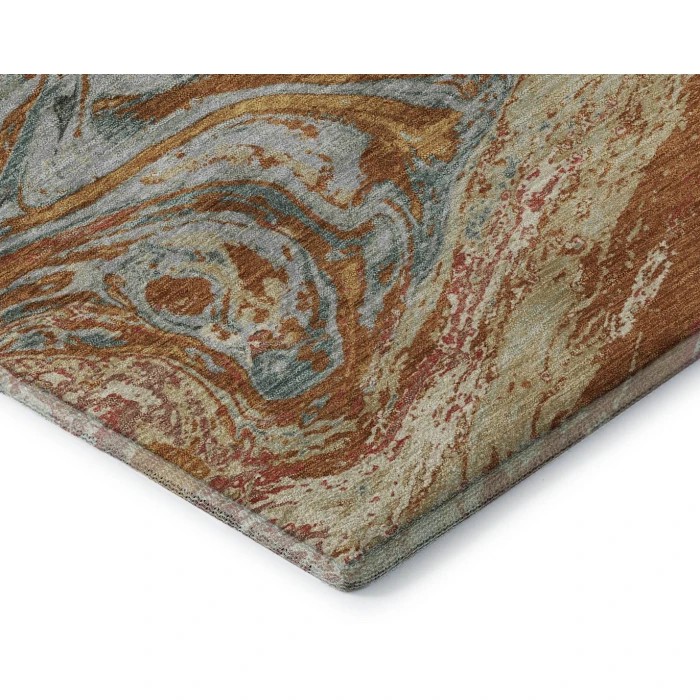 Addison Mayfield Orange AMF1061 - 8ft. Round Rug