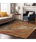 Addison Mayfield Orange AMF1061 - 8ft. Round Rug