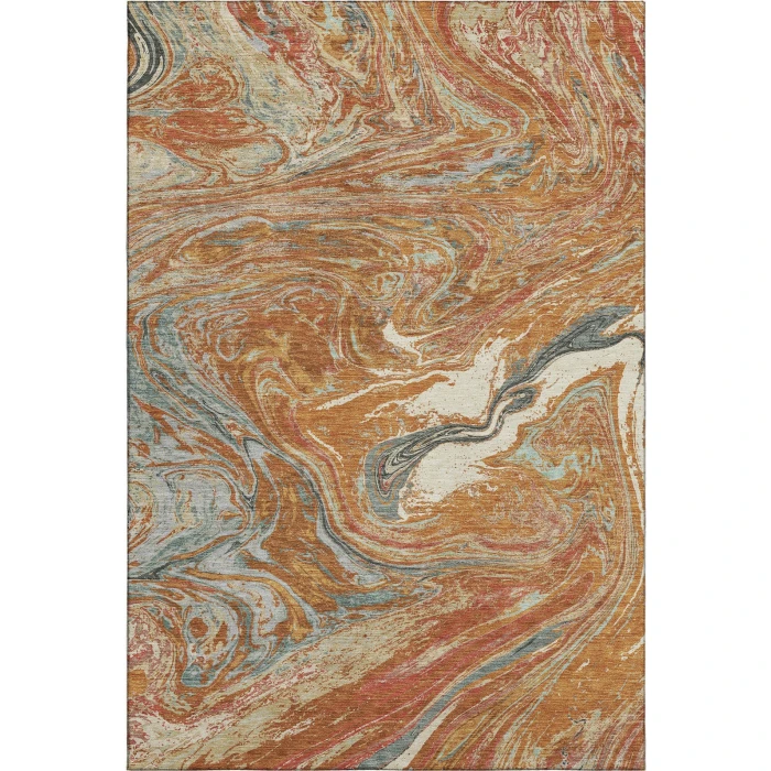 Addison Mayfield Orange AMF1061 - 8ft. Round Rug