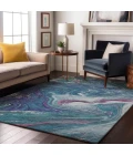 Addison Mayfield Teal AMF1061 - 8ft. Round Rug