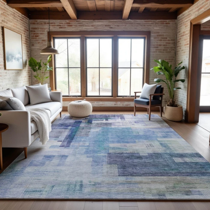 Addison Mayfield Blue AMF1067 - 8ft. Round Rug