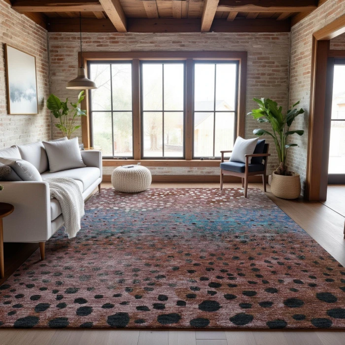 Addison Mayfield Orange AMF1074 - 8ft. Round Rug