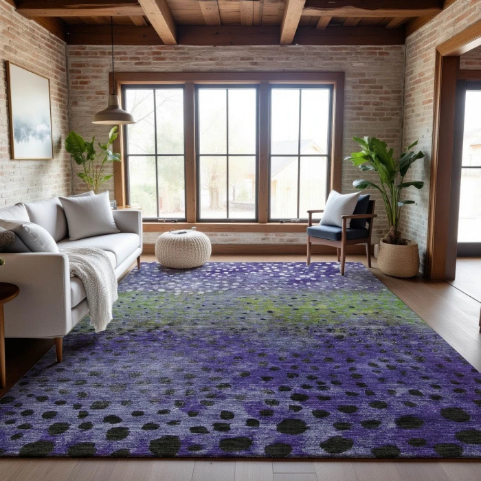 Addison Mayfield Purple AMF1074 - 8ft. Round Rug