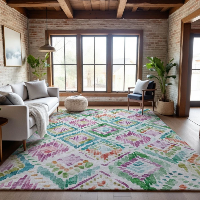Addison Mayfield Teal AMF1088 2ft. 3in. x 7ft. 6in. Rect. Rug