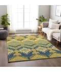 Addison Mayfield Yellow AMF108 - 8ft. Round Rug
