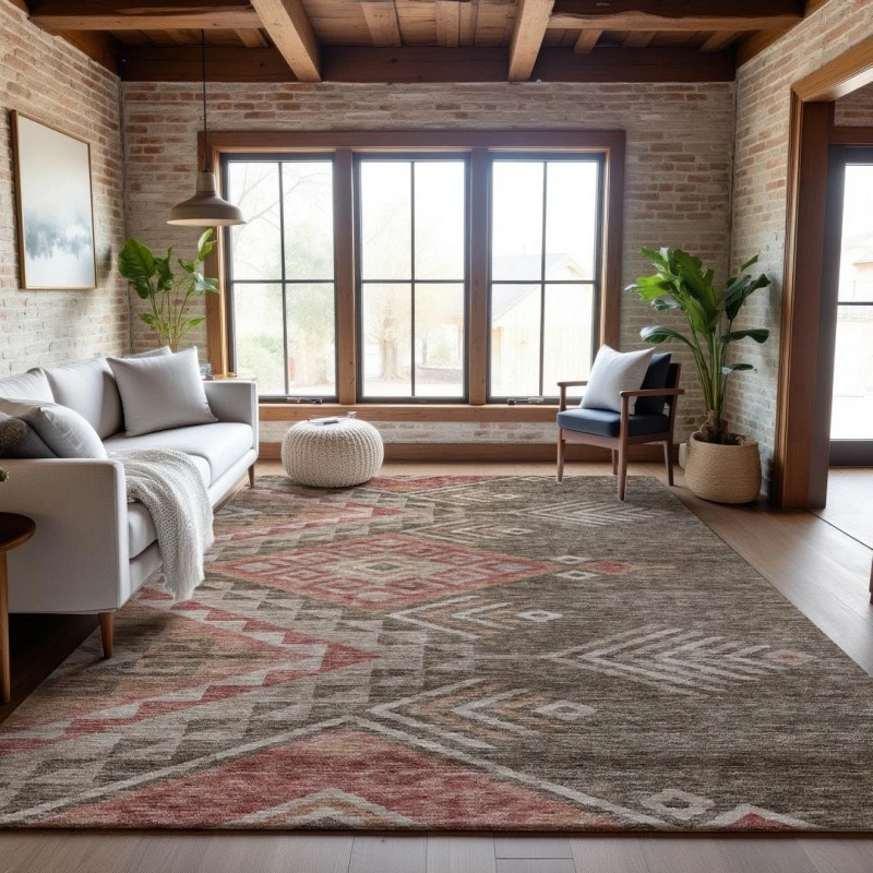Addison Mayfield Brown AMF1091 - 8ft. Round Rug