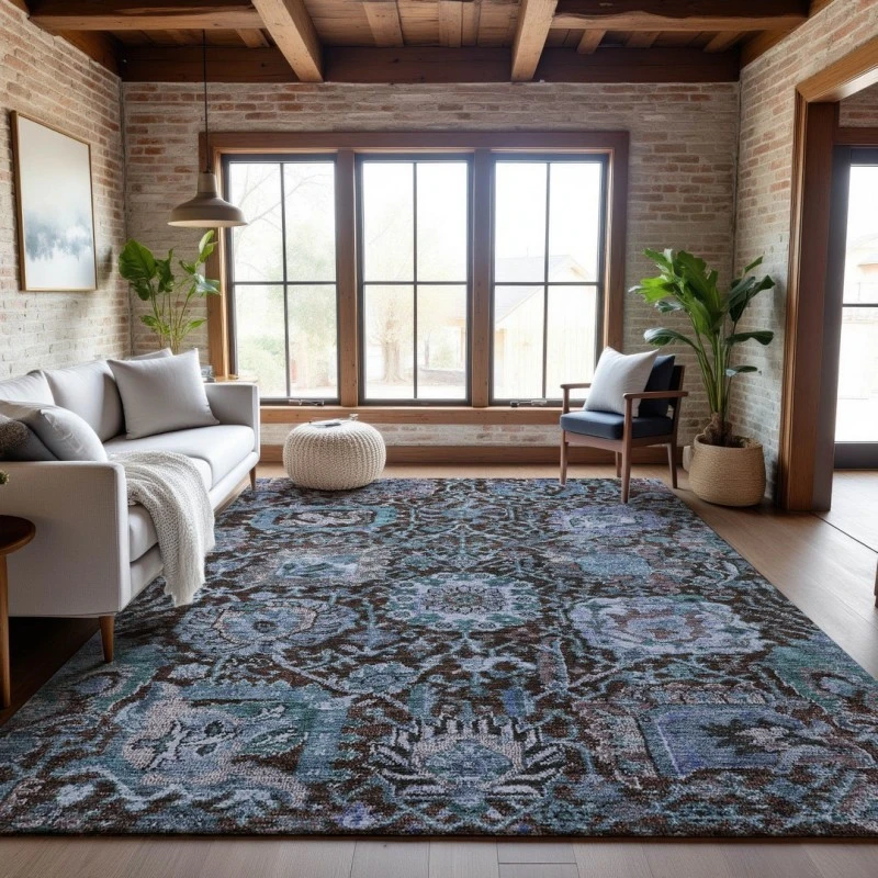 Addison Mayfield Brown AMF1101 - 8ft. Round Rug