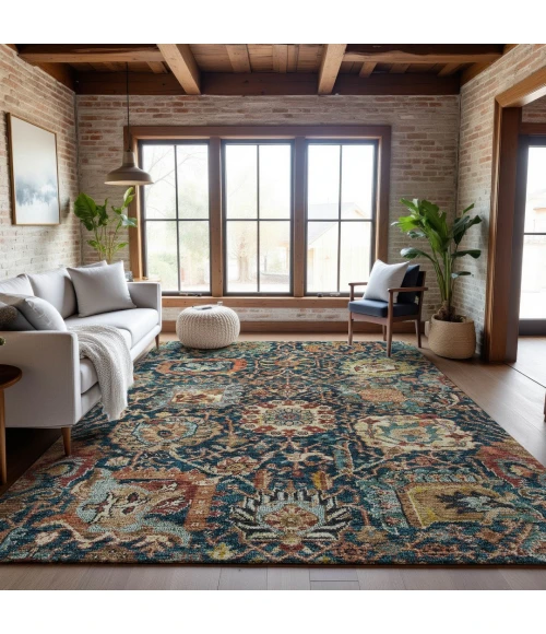 Addison Mayfield Blue AMF1101 - 8ft. Round Rug