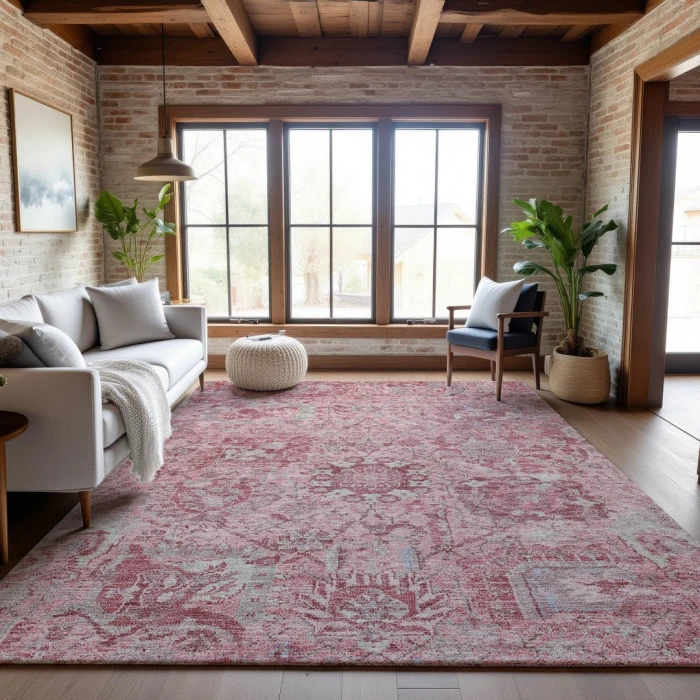 Addison Mayfield Pink AMF1102 - 8ft. Round Rug