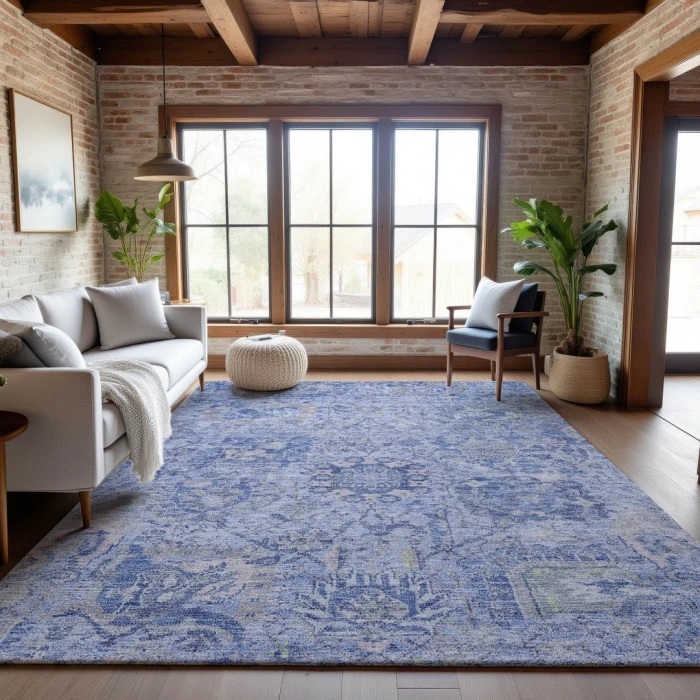 Addison Mayfield Blue AMF1102 - 8ft. Round Rug