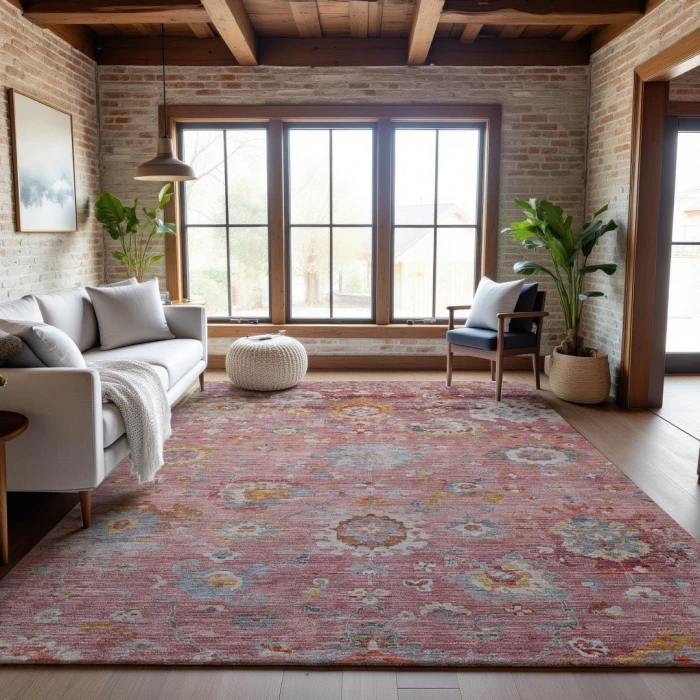 Addison Mayfield Pink AMF1107 - 8ft. Round Rug