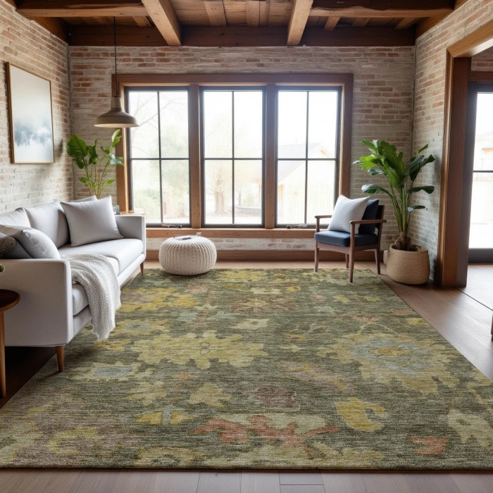Addison Mayfield Green AMF1108 - 8ft. Round Rug