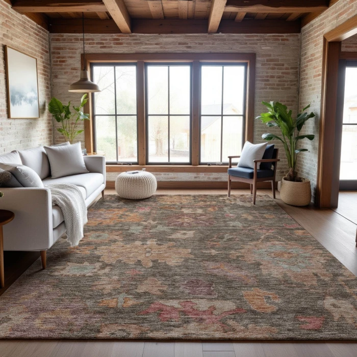 Addison Mayfield Brown AMF1108 - 8ft. Round Rug