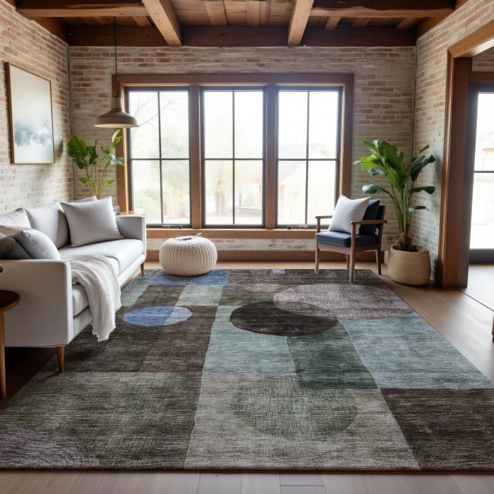 Addison Mayfield Brown AMF1114 - 8ft. Round Rug