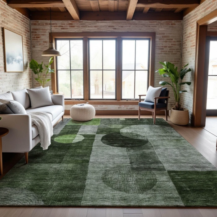 Addison Mayfield Green AMF1114 - 8ft. Round Rug