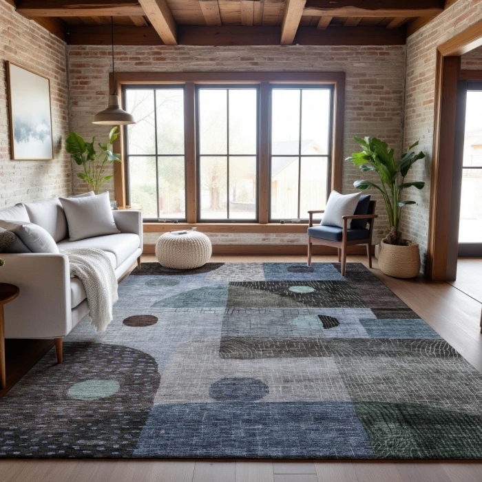 Addison Mayfield Blue AMF1117 - 8ft. Round Rug