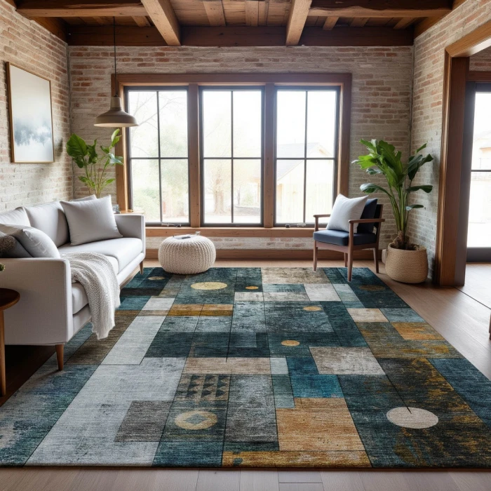 Addison Mayfield Teal AMF1123 9ft. x 12ft. Rect. Rug