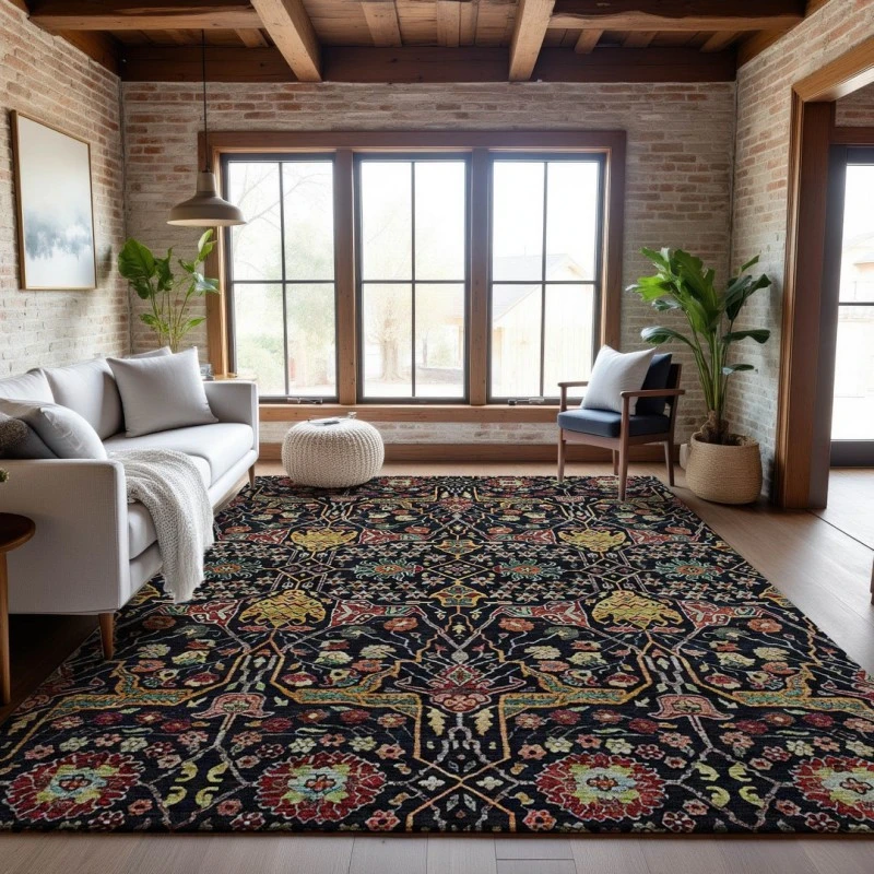 Addison Mayfield Black AMF1132 - 8ft. Round Rug
