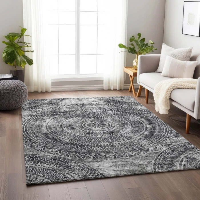 Addison Mayfield Gray AMF113 - 8ft. Round Rug
