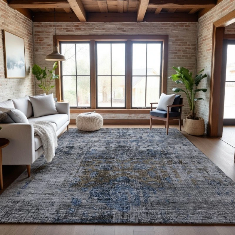 Addison Mayfield Blue AMF1144 - 8ft. Round Rug
