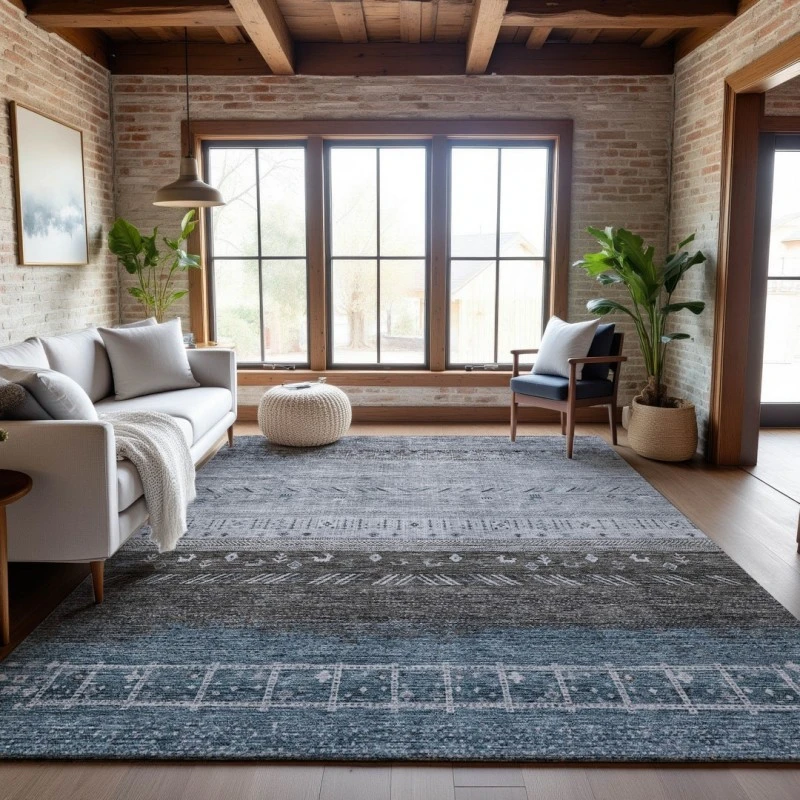 Addison Mayfield Blue AMF1147 - 8ft. Round Rug