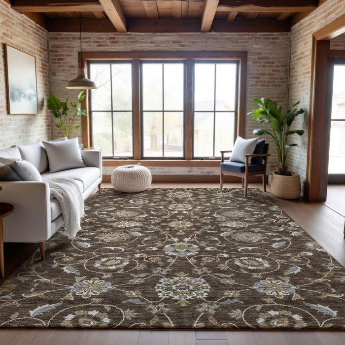 Addison Mayfield Brown AMF1149 - 8ft. Round Rug