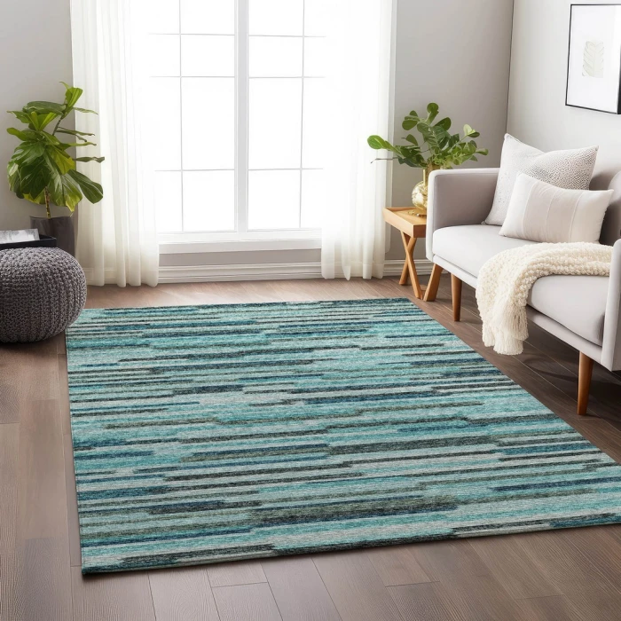 Addison Mayfield Blue AMF114 - 8ft. Round Rug
