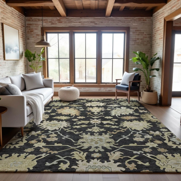 Addison Mayfield Black AMF1150 - 8ft. Round Rug