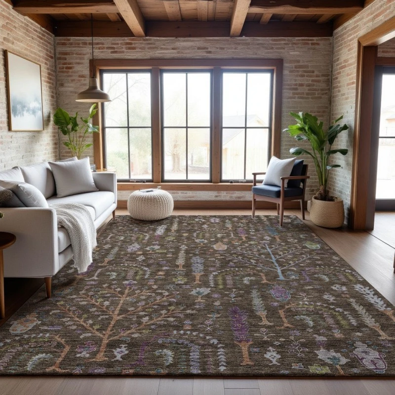Addison Mayfield Brown AMF1152 - 8ft. Round Rug