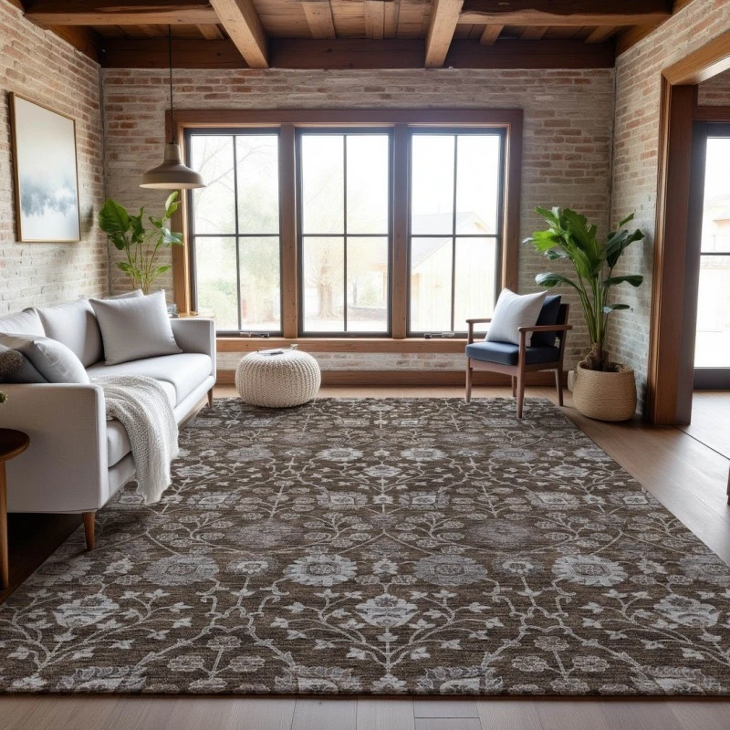 Addison Mayfield Brown AMF1155 - 8ft. Round Rug