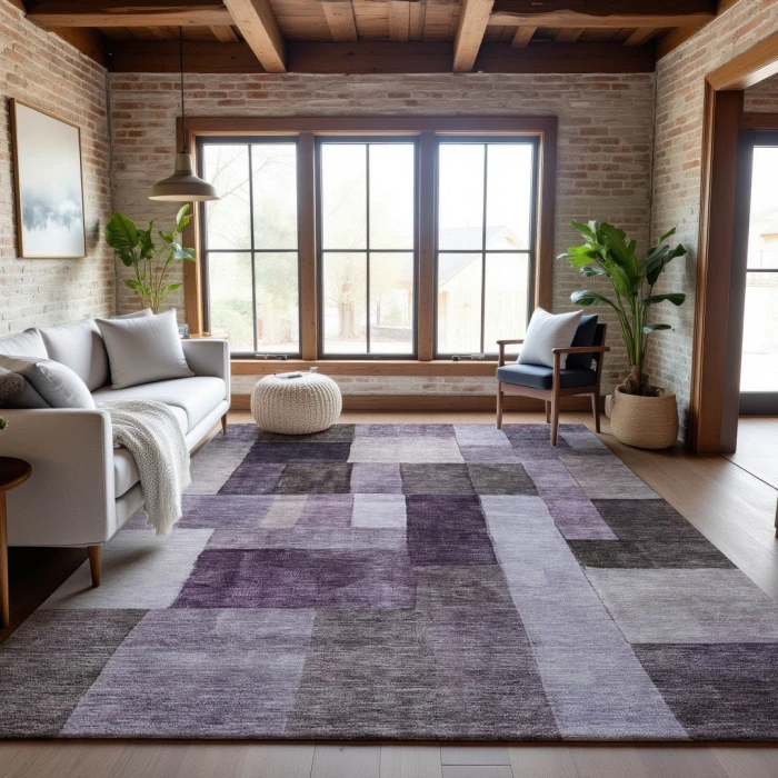 Addison Mayfield Purple AMF1190 - 8ft. Round Rug
