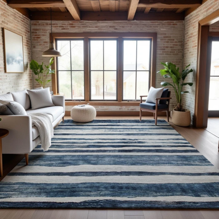 Addison Mayfield Blue AMF1191 - 8ft. Round Rug