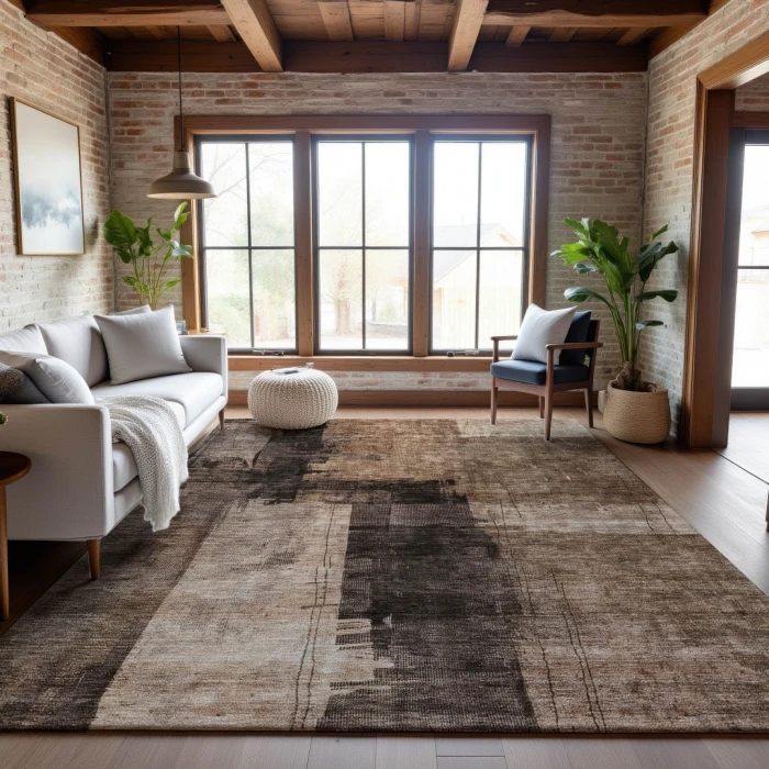 Addison Mayfield Brown AMF1202 - 8ft. Round Rug